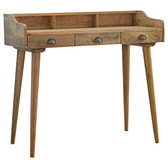 Gallery Back Shell Writing Desk | Oak Solid Mango Wood