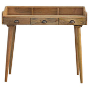 Gallery Back Shell Writing Desk | Oak Solid Mango Wood