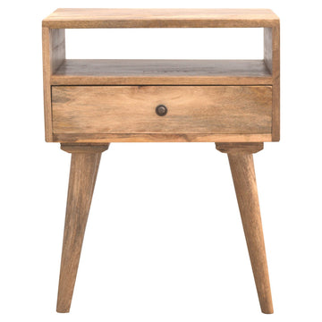Modern Bedside with Open Slot Bedside Table | Oak Mango Wood