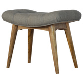 Curved Grey Tweed Bench | Oak-Ish