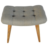 Curved Grey Tweed Bench | Oak-Ish