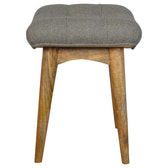 Curved Grey Tweed Bench | Oak-Ish