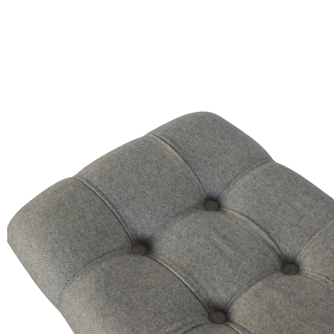 Curved Grey Tweed Bench | Oak-Ish