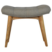 Curved Grey Tweed Bench | Oak-Ish