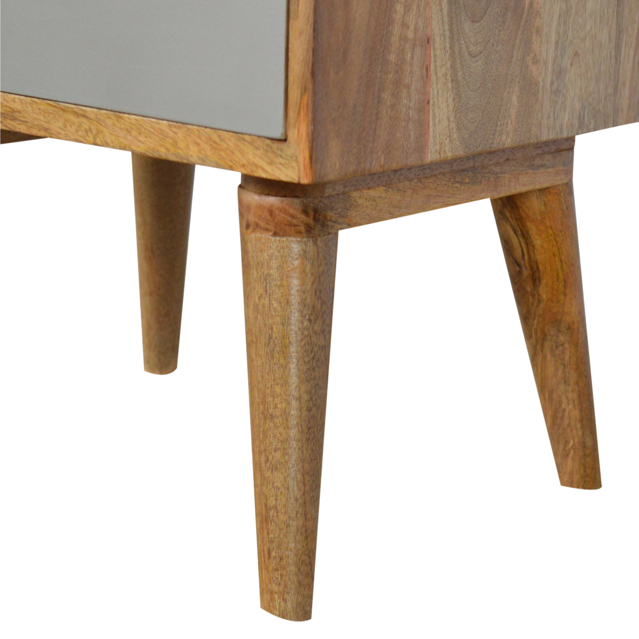 Grey and White Gradient Bedside Table | Oak-Ish Mango Wood