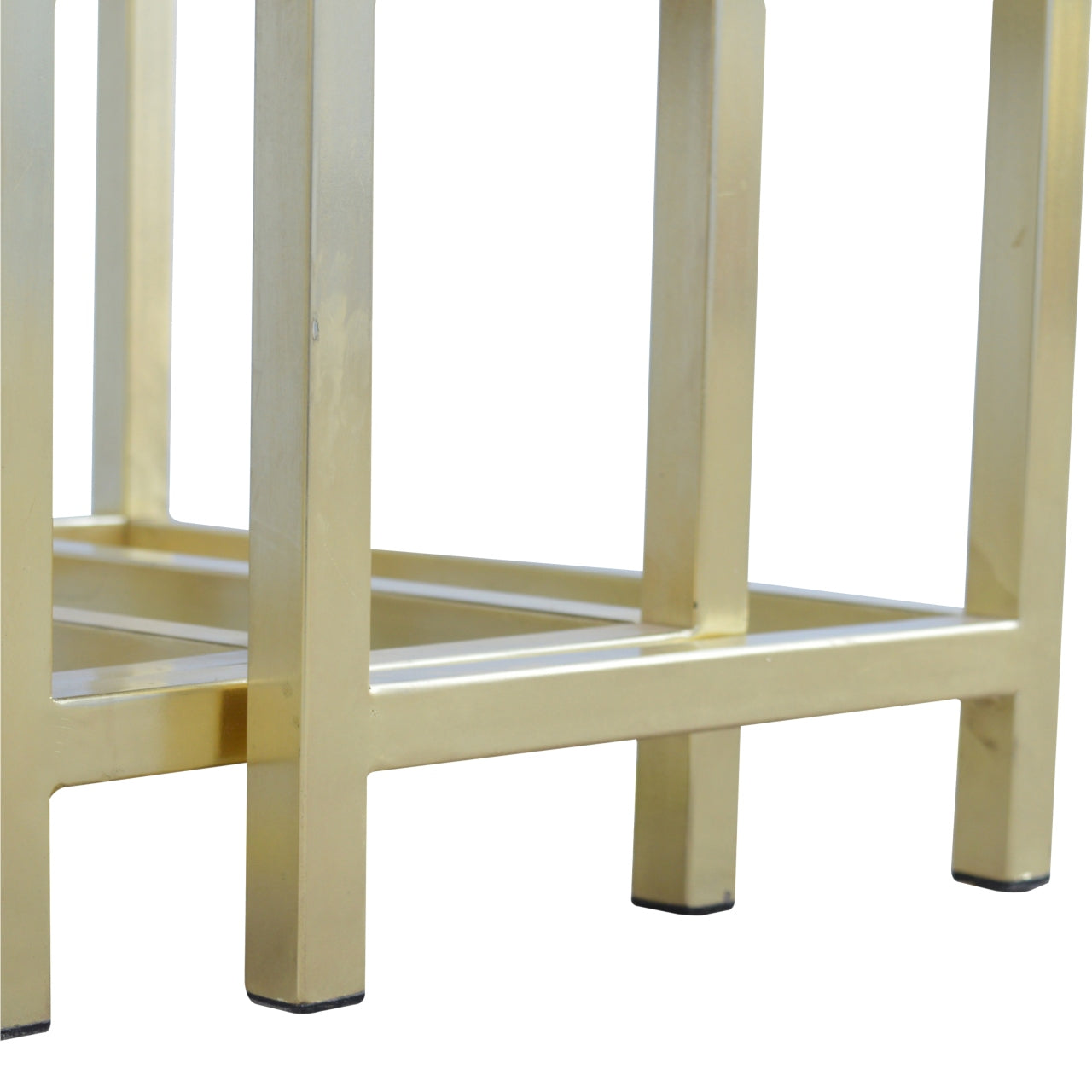Chunky Gold Stool Set of 3 Footstool | Chestnut Mango Wood