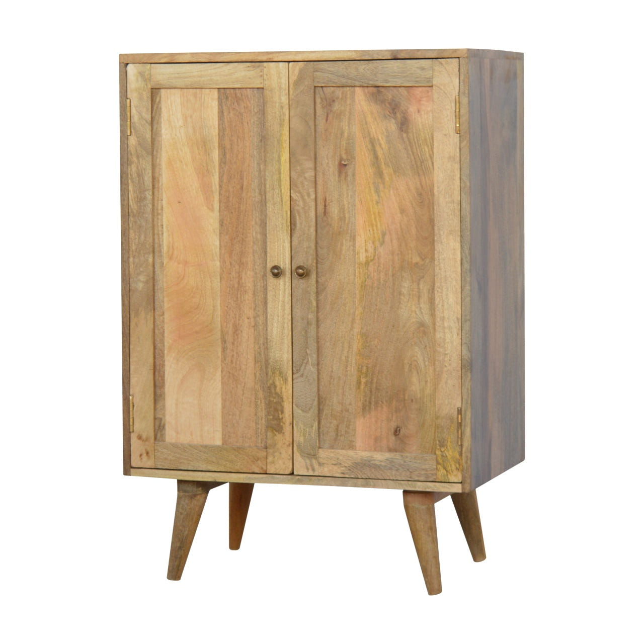 Nordic Style Wine Chest of Drawers | Oak-Ish Solid Mango Wood