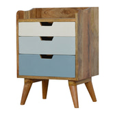 Blue and White Gradient Bedside Table | Oak-Ish Mango Wood