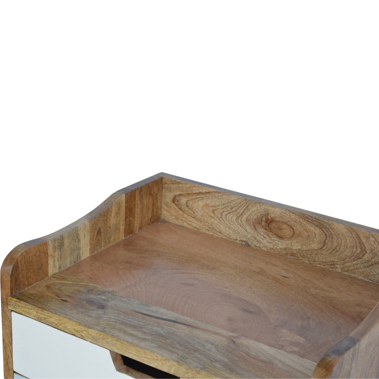 Blue and White Gradient Bedside Table | Oak-Ish Mango Wood