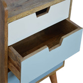 Blue and White Gradient Bedside Table | Oak-Ish Mango Wood