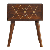 Geo Brass Inlay Bedside Table