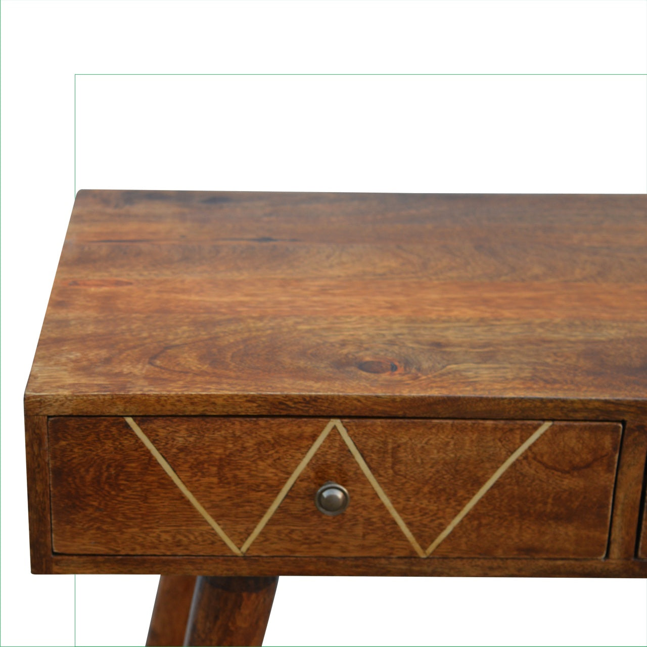 Geometric Brass Console Table | Chestnut Mango Wood