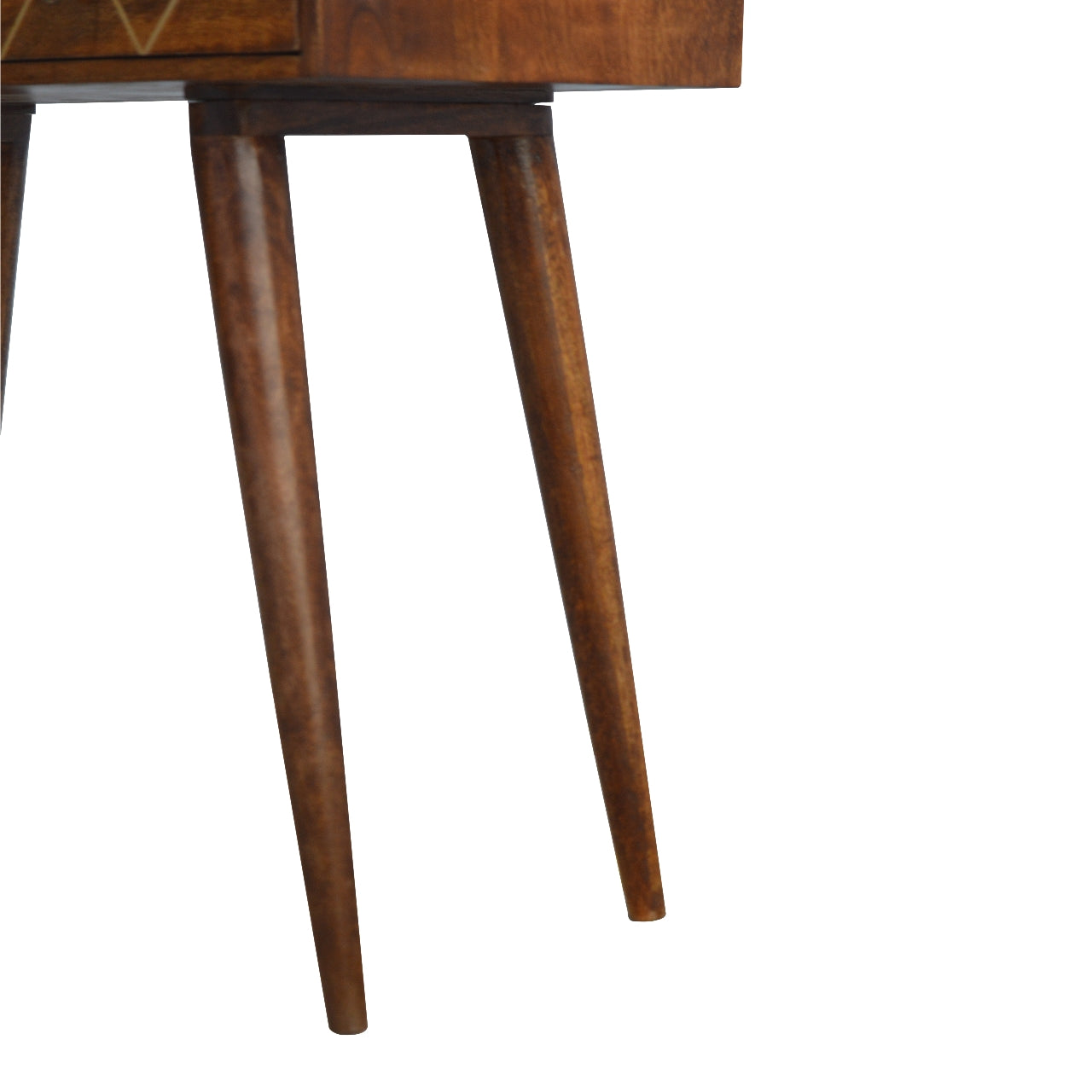 Geometric Brass Console Table | Chestnut Mango Wood