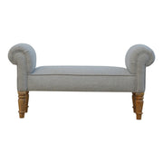 Grey Tweed Bench with Turned Feet