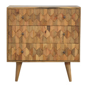 Pineapple Carved Chest of Drawers | Oak-Ish Mango Wood Hand-Carved