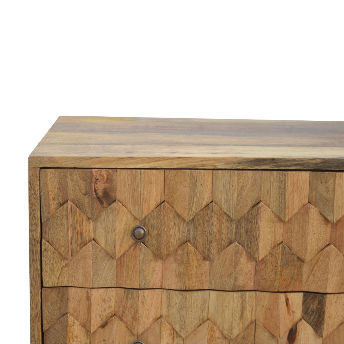 Pineapple Carved Chest of Drawers | Oak-Ish Mango Wood Hand-Carved