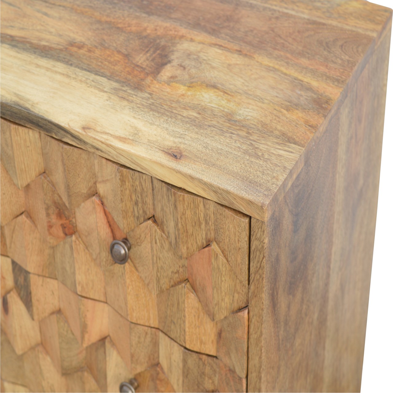 Pineapple Carved Chest of Drawers | Oak-Ish Mango Wood Hand-Carved