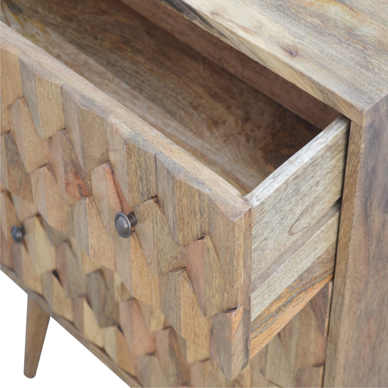 Pineapple Carved Chest of Drawers | Oak-Ish Mango Wood Hand-Carved