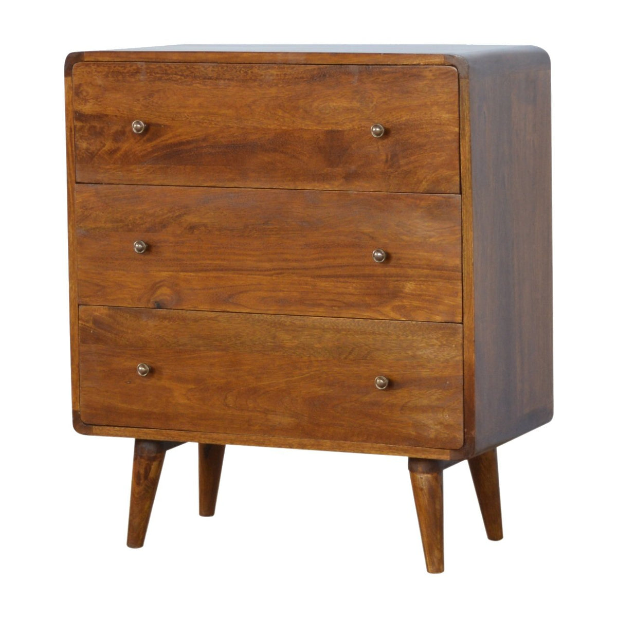 Curved Chestnut Chest of Drawers | Linen