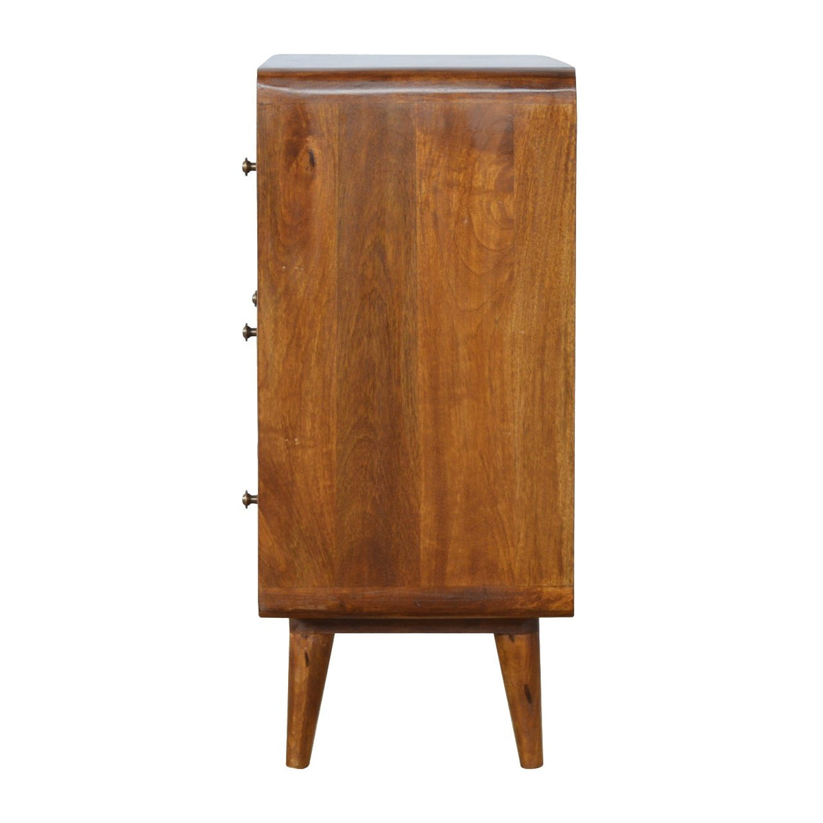 Curved Chestnut Chest of Drawers | Linen