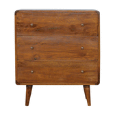 Curved Chestnut Chest of Drawers | Linen