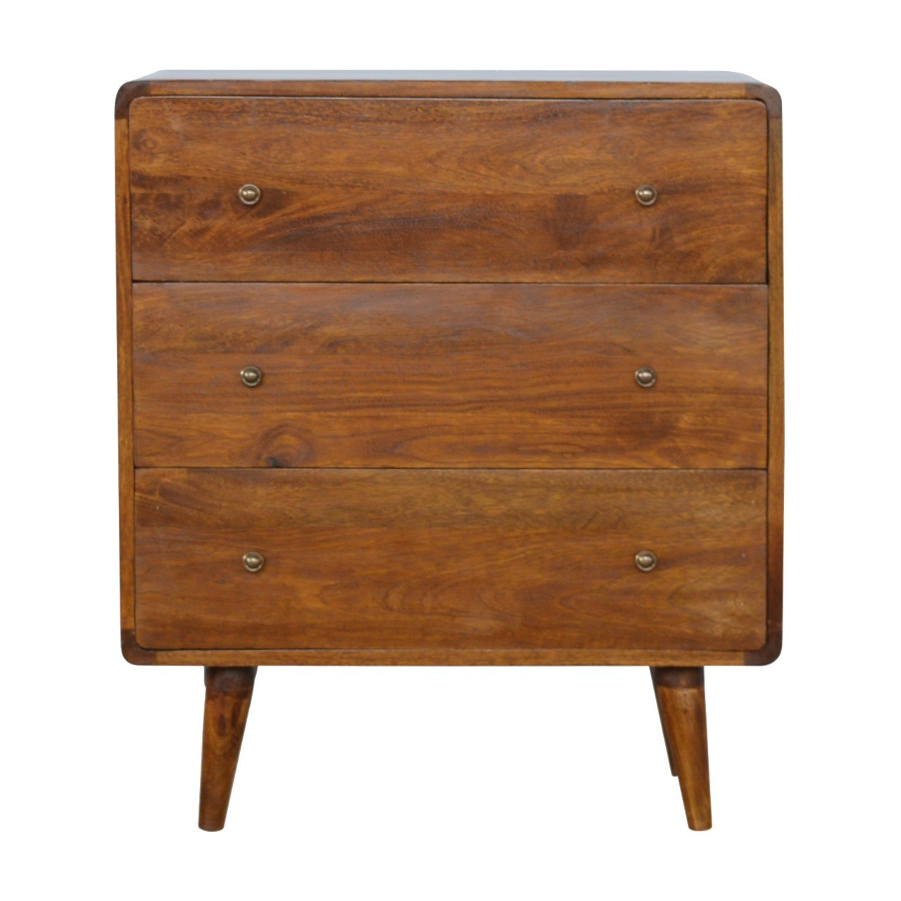 Curved Chestnut Chest of Drawers | Linen