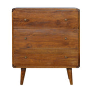 Curved Chestnut Chest of Drawers | Linen