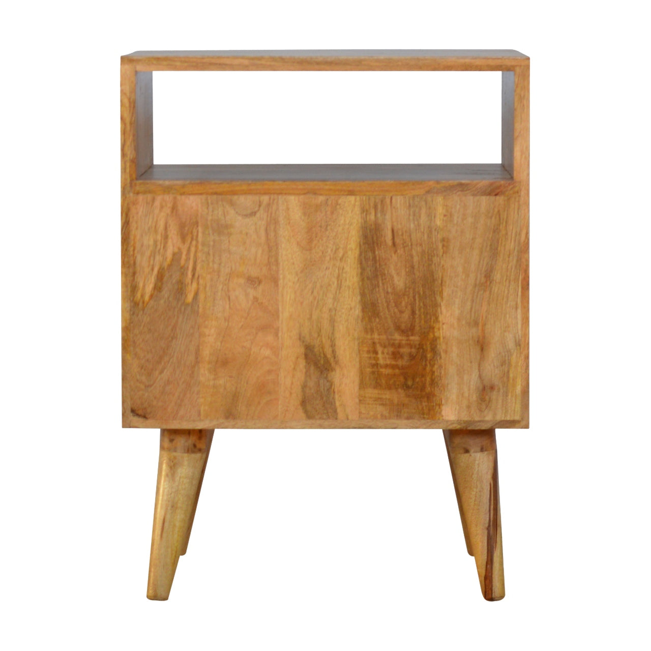 Prima Bedside with Open Slot Bedside Table | Oak Solid Mango Wood