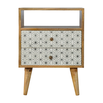 Prima Bedside with Open Slot Bedside Table | Oak Solid Mango Wood
