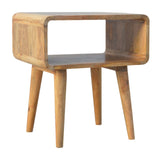 Curved Open Bedside Table | Oak Solid Mango Wood