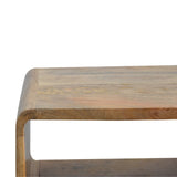 Curved Open Bedside Table | Oak Solid Mango Wood