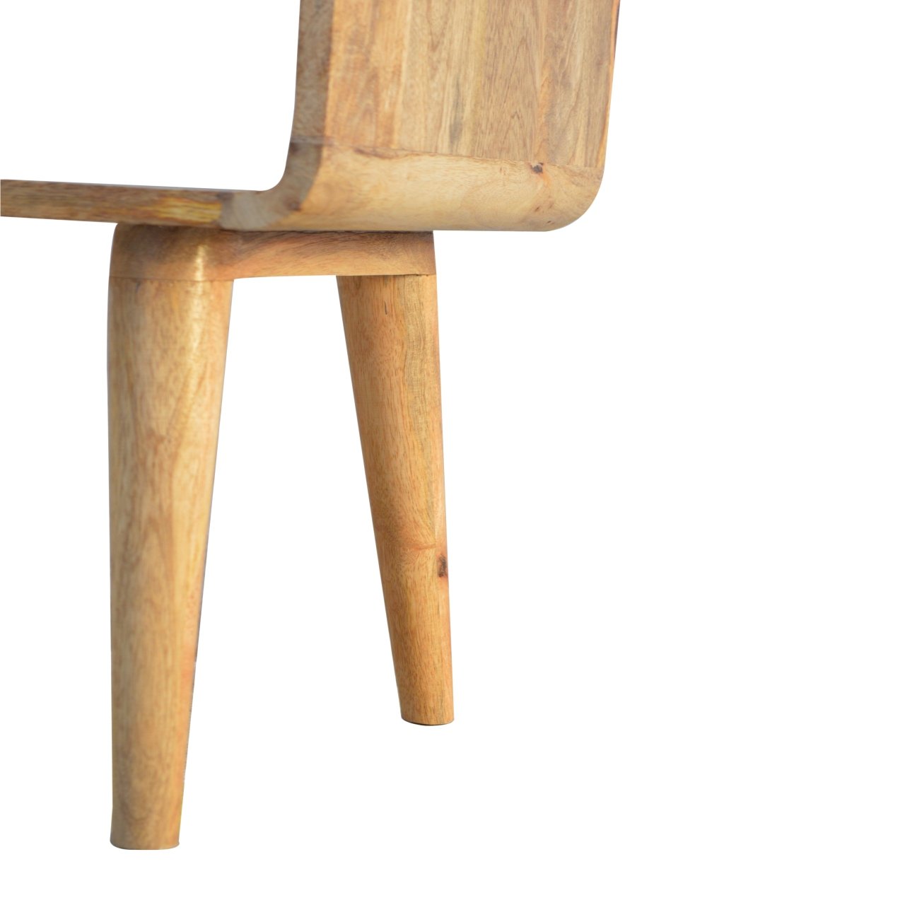Curved Open Bedside Table | Oak Solid Mango Wood