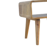 Curved Open Bedside Table | Oak Solid Mango Wood