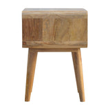 Curved Open Bedside Table | Oak Solid Mango Wood