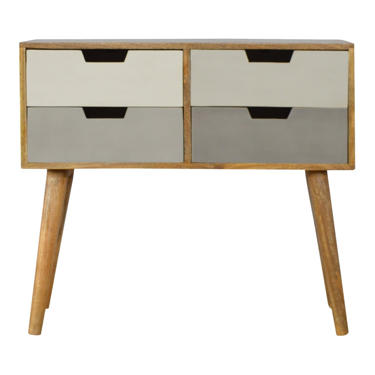 Grey Gradient Console Table | Hand-Painted Solid Mango Wood