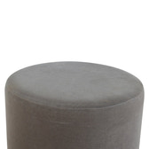Gold Base Grey Velvet Footstool | Cotton Velvet
