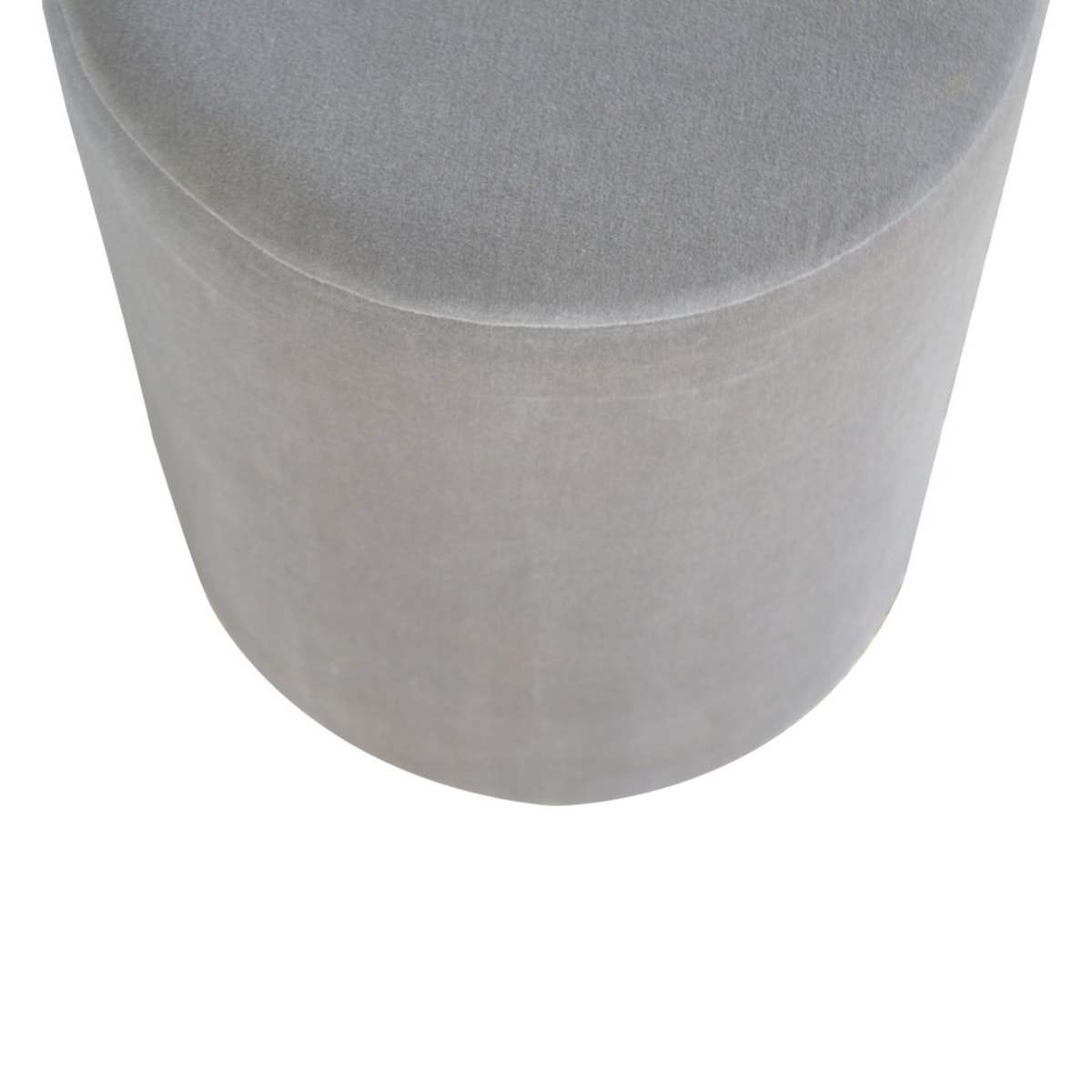 Gold Base Grey Velvet Footstool | Cotton Velvet