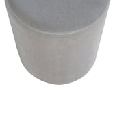 Gold Base Grey Velvet Footstool | Cotton Velvet