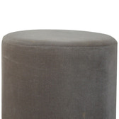 Gold Base Grey Velvet Footstool | Cotton Velvet