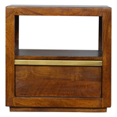 Gold Bar Chestnut Bedside Table
