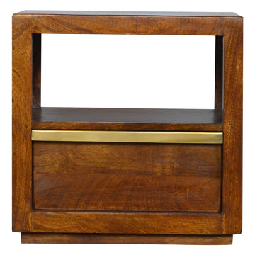 Gold Bar Chestnut Bedside Table