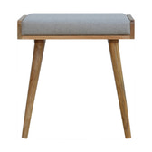 Grey Tweed Tray Style Footstool | Oak-Ish