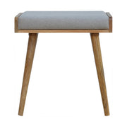Grey Tweed Tray Style Footstool | Oak-Ish