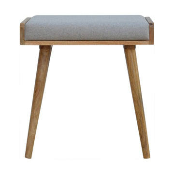 Grey Tweed Tray Style Footstool | Oak-Ish