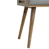 Grey Tweed Tray Style Footstool | Oak-Ish