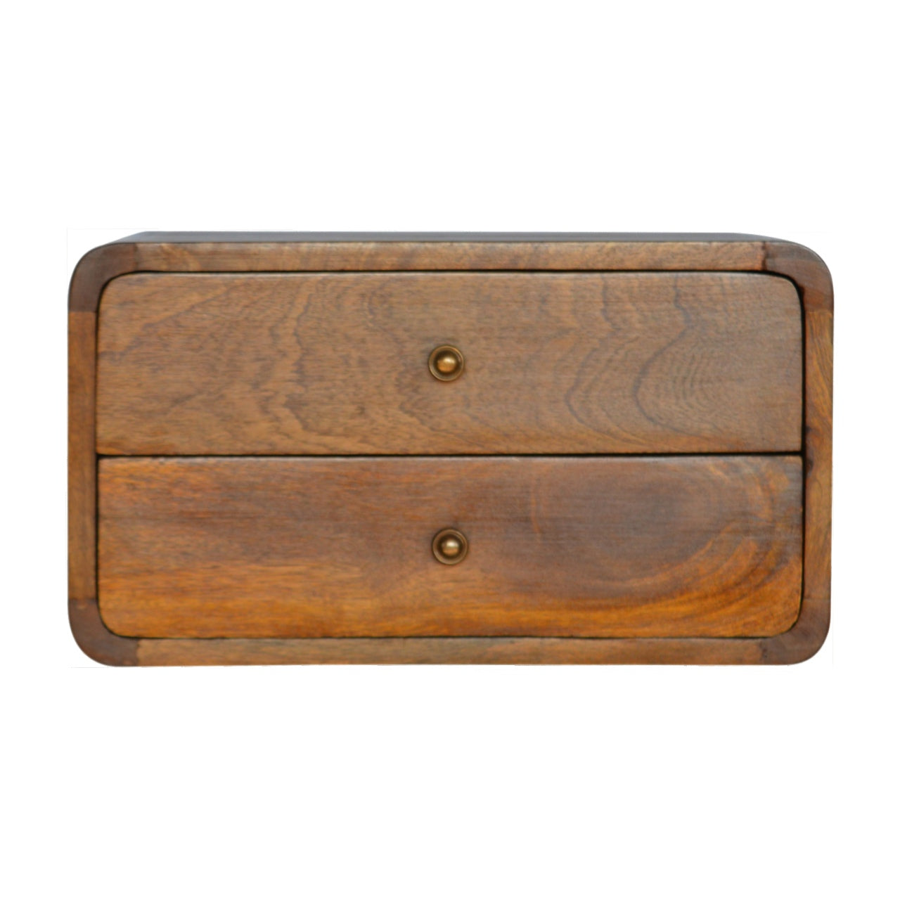 Floating Curved Chestnut Bedside Table | Wall-Mounted