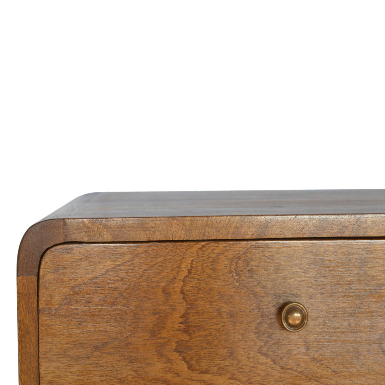 Floating Curved Chestnut Bedside Table | Wall-Mounted