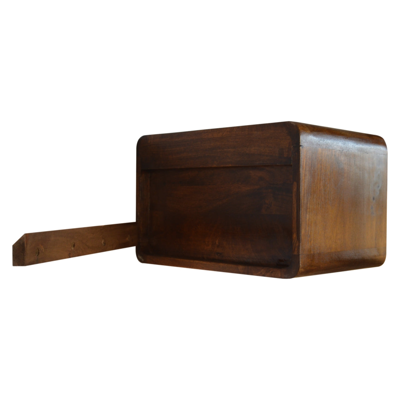 Floating Curved Chestnut Bedside Table | Wall-Mounted