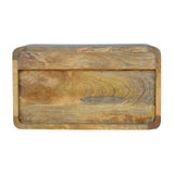 Floating Curve Open Slot Bedside Table | Oak-Ish Mango Wood Wall-Mounted