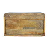 Floating Curve Open Slot Bedside Table | Oak-Ish Mango Wood Wall-Mounted